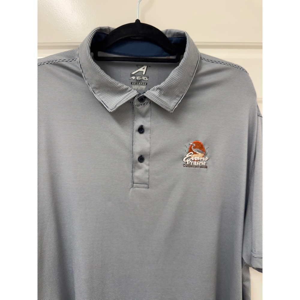 Ahead USA Mens XXL Polo Evans Prairie Country Club The Villages Florida Striped